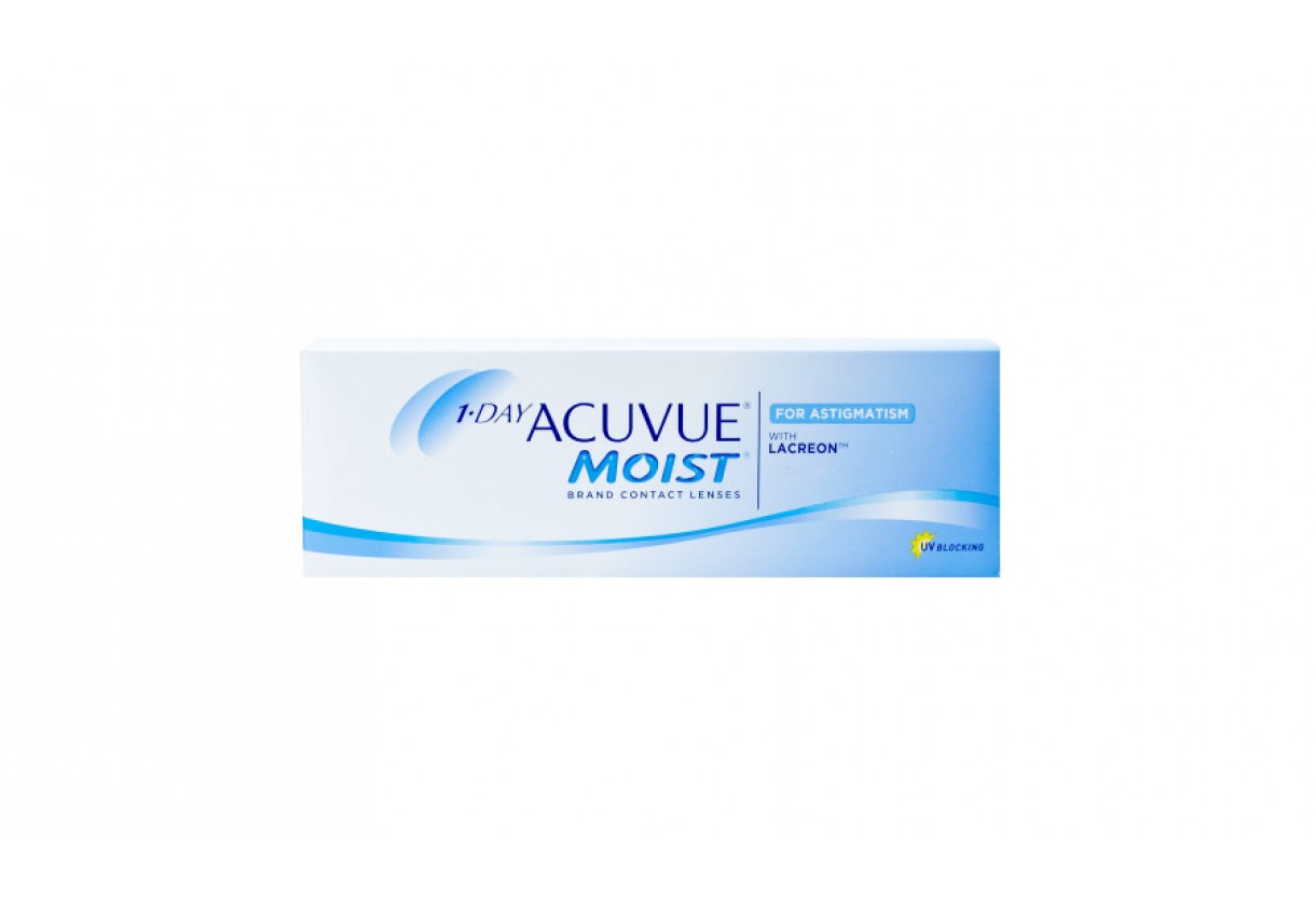 Ημερήσιοι Αστιγματικοί Φακοί Επαφής Johnson & Johnson Acuvue Moist 1 Day For Astigmatism (30 Φακοί)